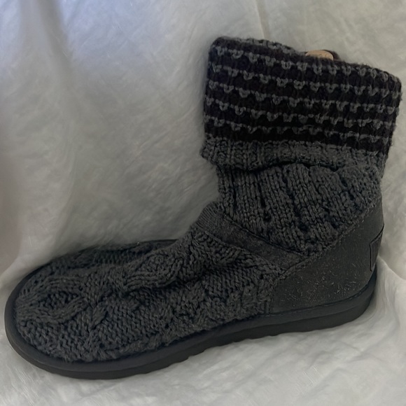 Ugh gray sweater boots with brown on the top when you fold them over. - Picture 3 of 4